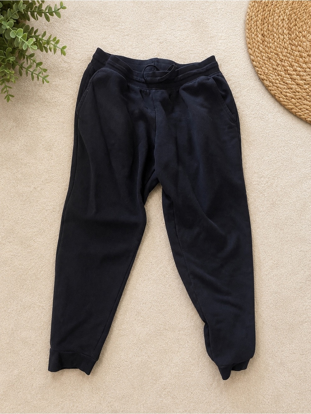 Men’s Classic Black Ultra Soft Fleece Tek Gear Jogger Sweatpants Size Large